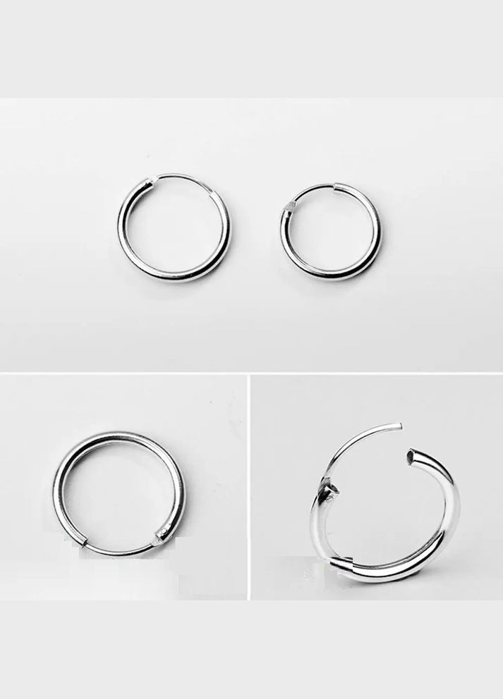 Мужские серьги кольца из стали круглые 2шт No Brand (339104079)