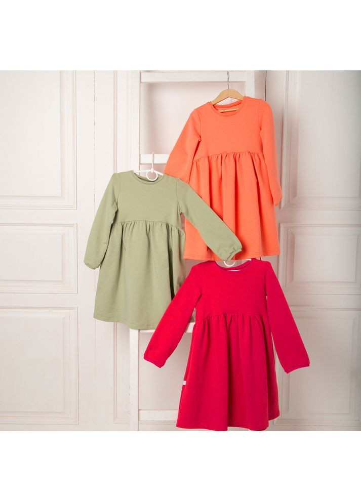 Малиновое платье для девочек с длинным рукавом Trendy Tot (371262616)