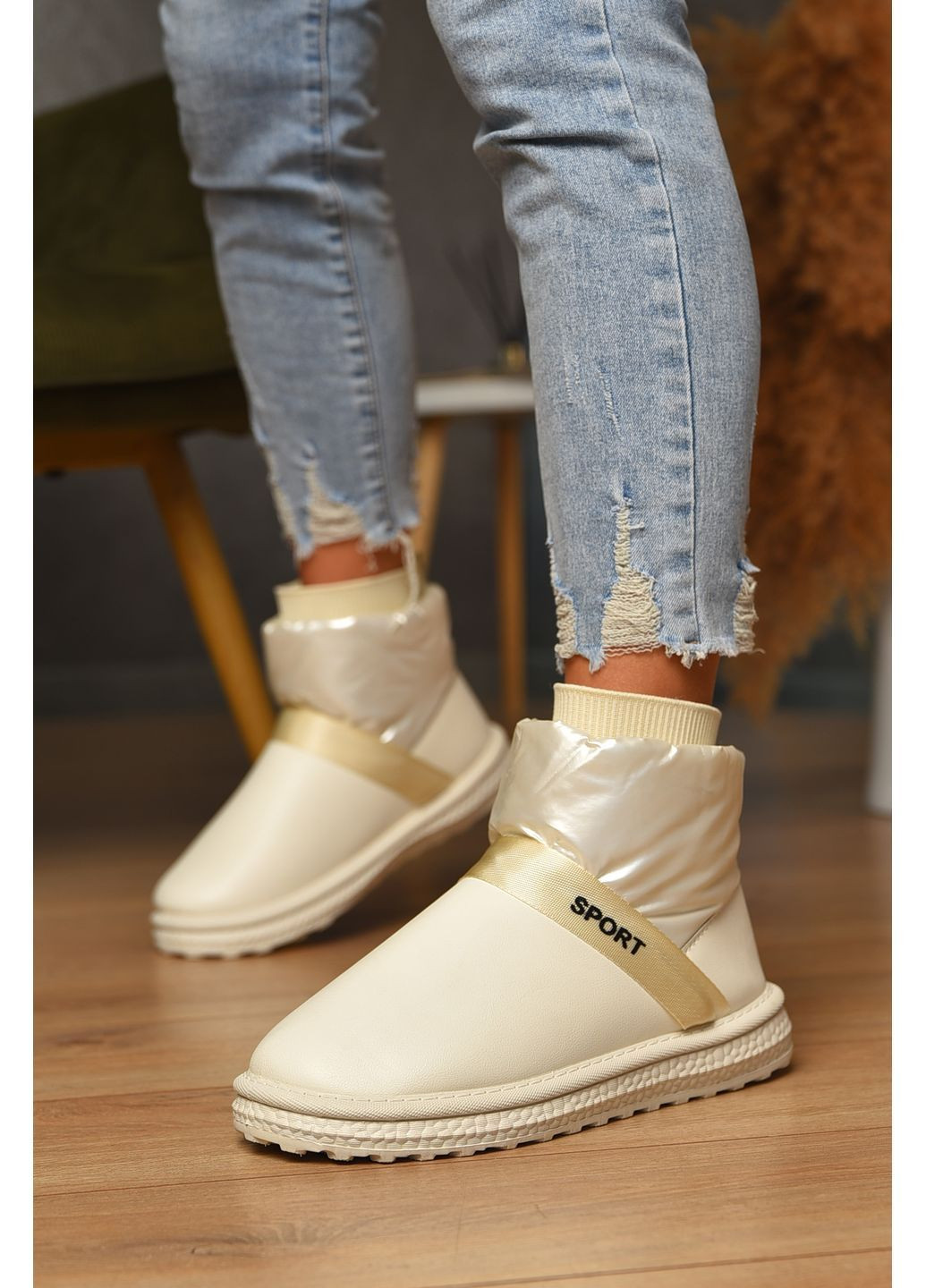 Уггі жіночі на хутрі білого кольору Let's Shop (358883639)