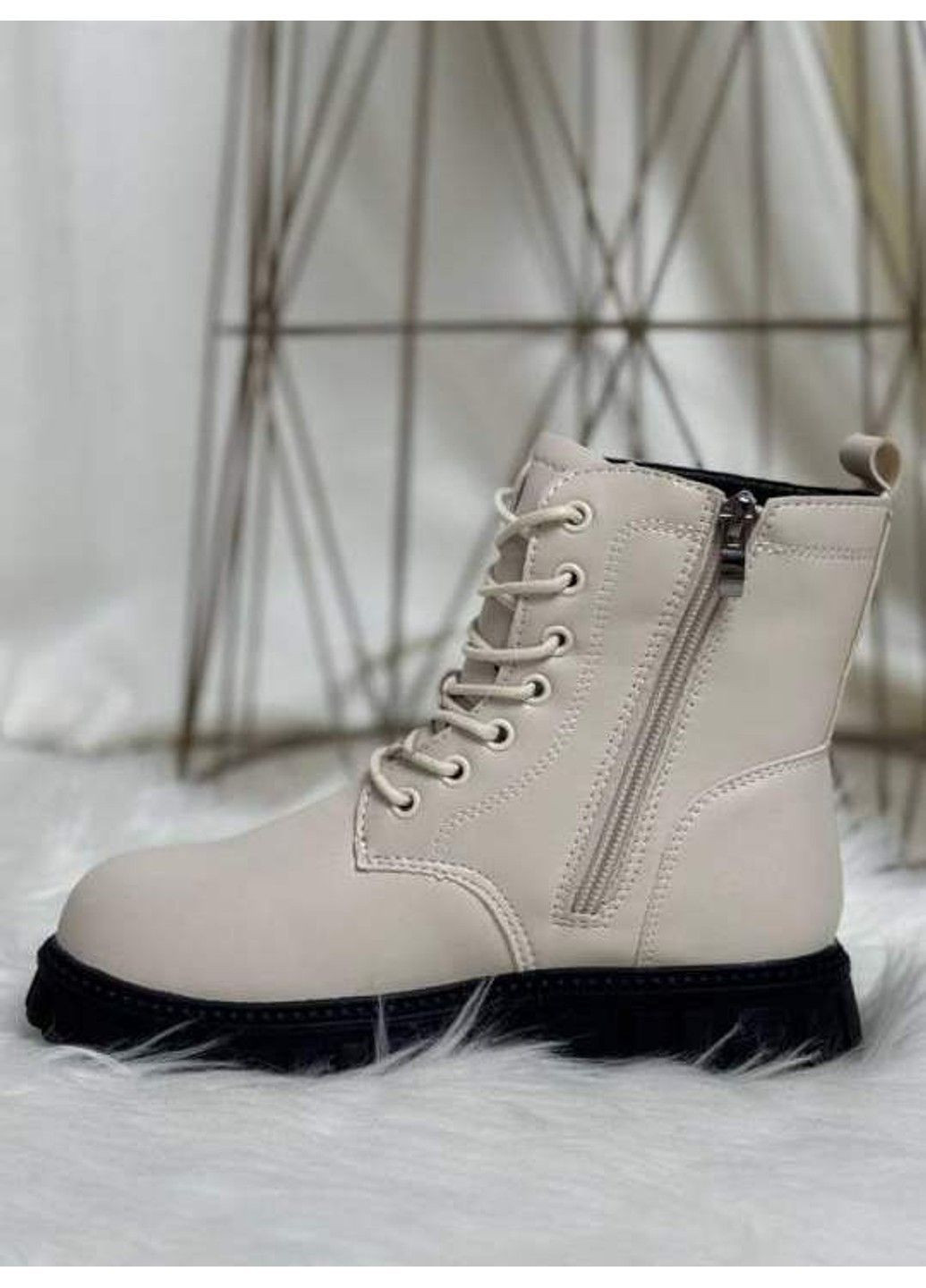 Зимние ботинки детские бежевые Леопард