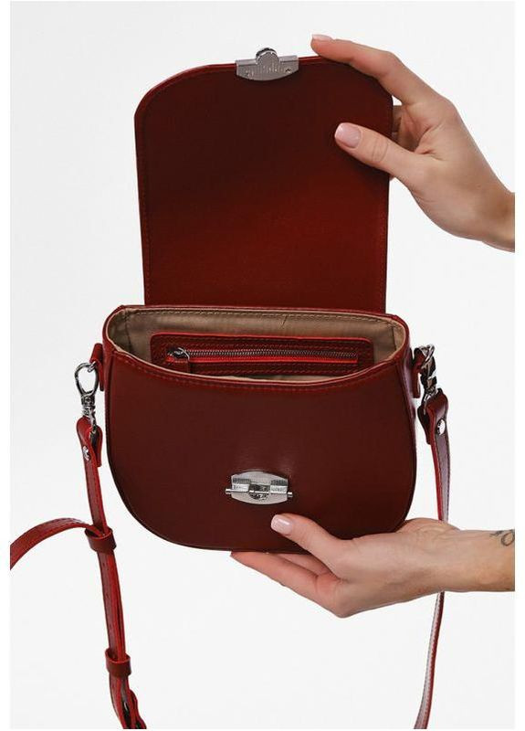 Сумка кросс-боди через плечо женская из натуральной кожи маленькая Красный 38099 The Wings (355245045)