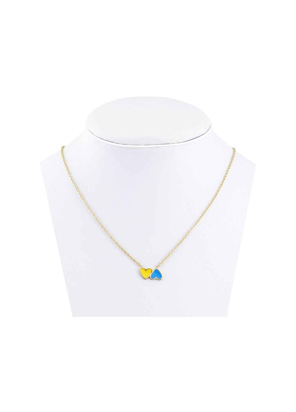 Підвіска на ланцюжку медичне золото TTM Stainless Steel Колір 14К "Сердечки жовто-блакитні" 37-42смх1мм (169118) Xuping Jewelry (363328606)