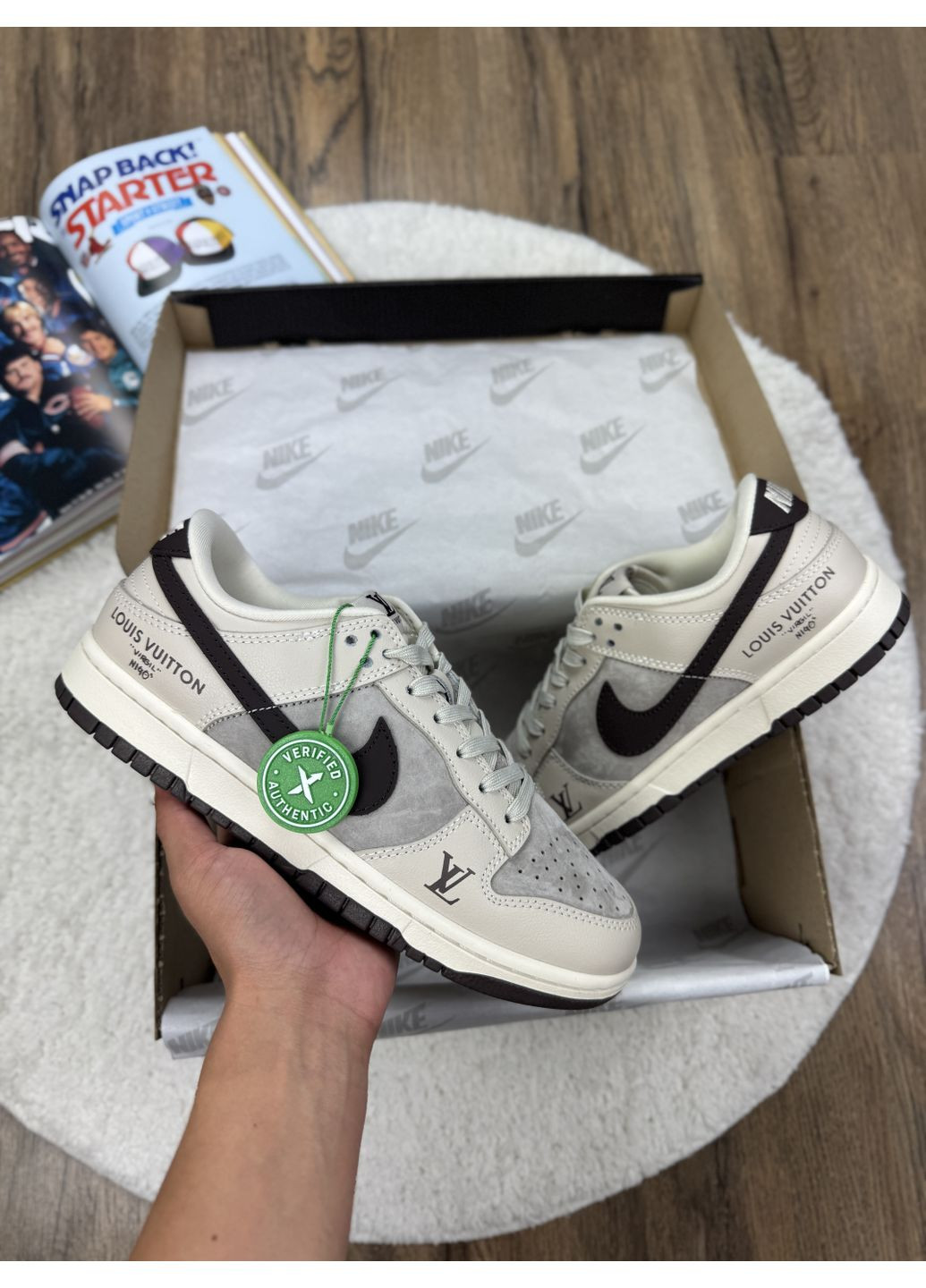 Сірі Осінні кросівки чоловічі nike sb dunk low x louis vuitton grey black найк сб данк No Brand