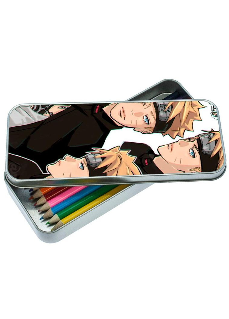 Органайзер для канцелярских принадлежностей металлический, кейс для мелочей Аниме Боруто #007 7*18 см Silver No Brand (309157520)