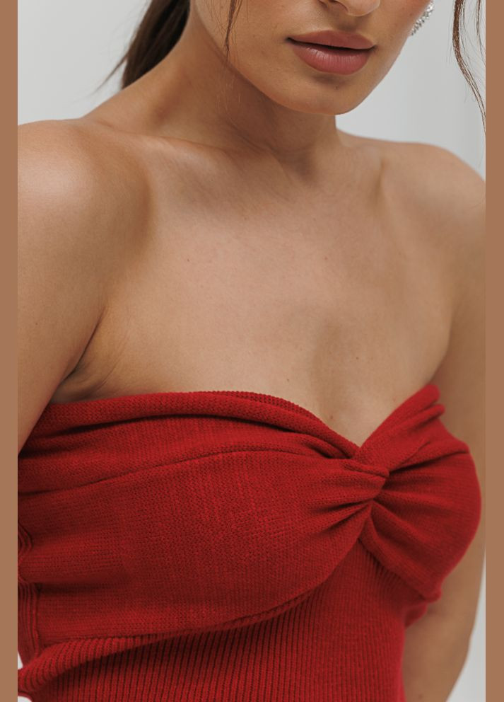 В'язаний топ-тубус із фігурним ліфом чорний Arjen — 294907263