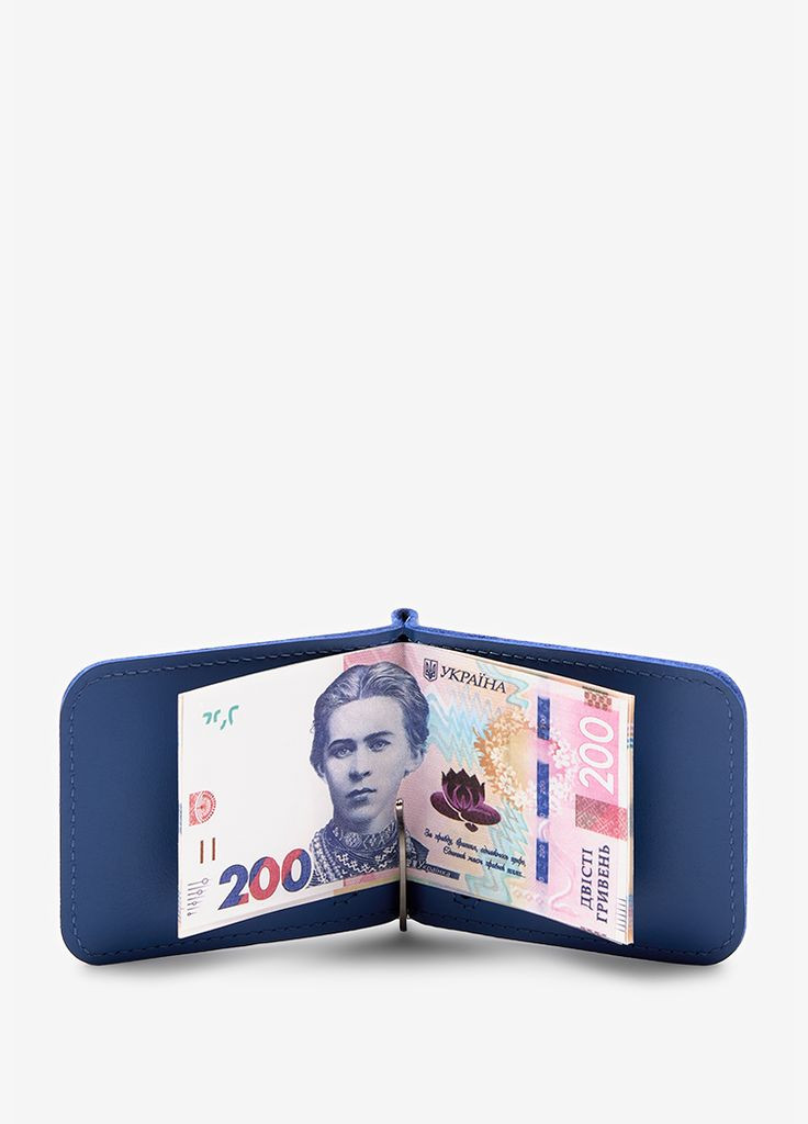 Шкіряний затиск для грошей яскраво-синій (A-028287) The Wings (330828813)