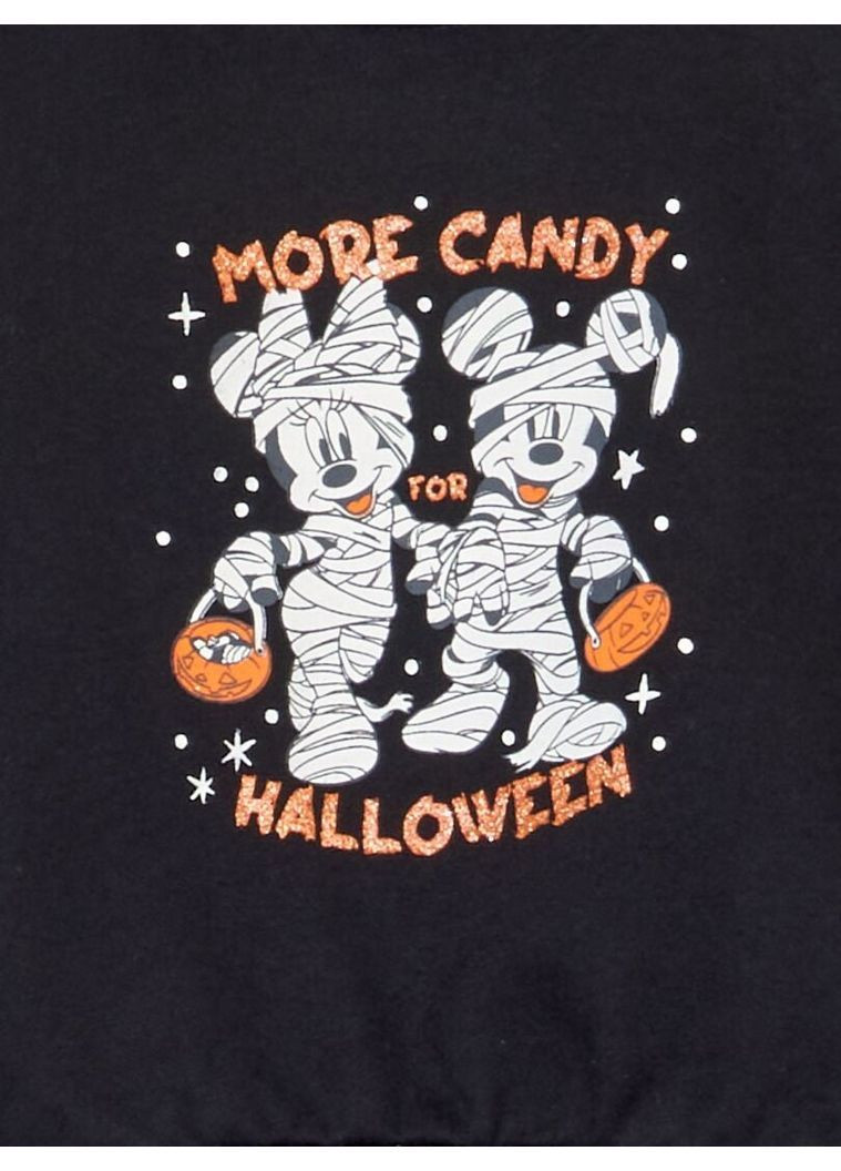 Kiabi свитшот флис,черный с принтом, черный