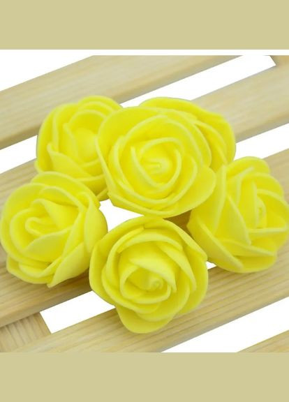 Искусственные цветы головки 50 штук 3 см желтый Jannet квіти (330758606)