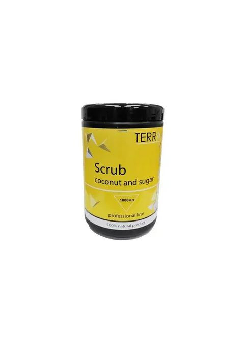 Скраб кокосовий із тростинним цукром 1000 мл – натуральний цукровий скраб для тіла з кокосовою олією Terra (365755932)