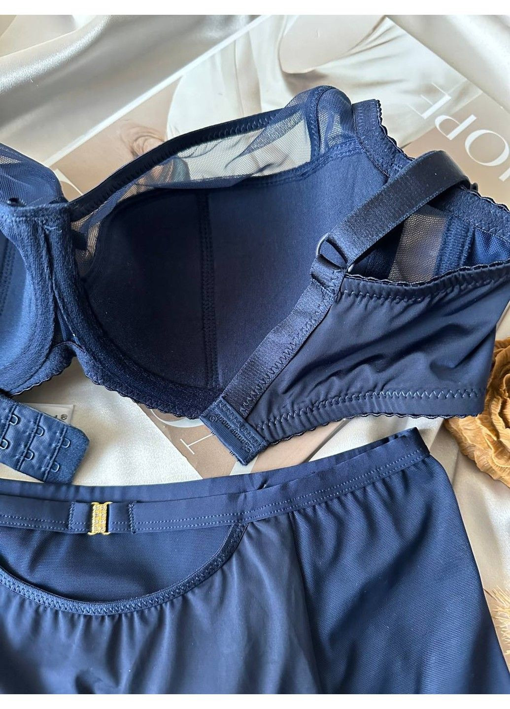 Синий женское нижнее белье на 4 размер комплект синий Lanny Mode