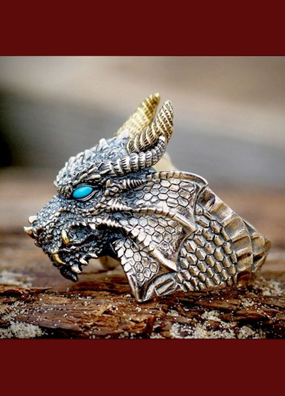 Модное мужское кольцо в виде дракона с синими злазами, кольцо дракон символ власти, регулируемый Fashion Jewelry (285110711)