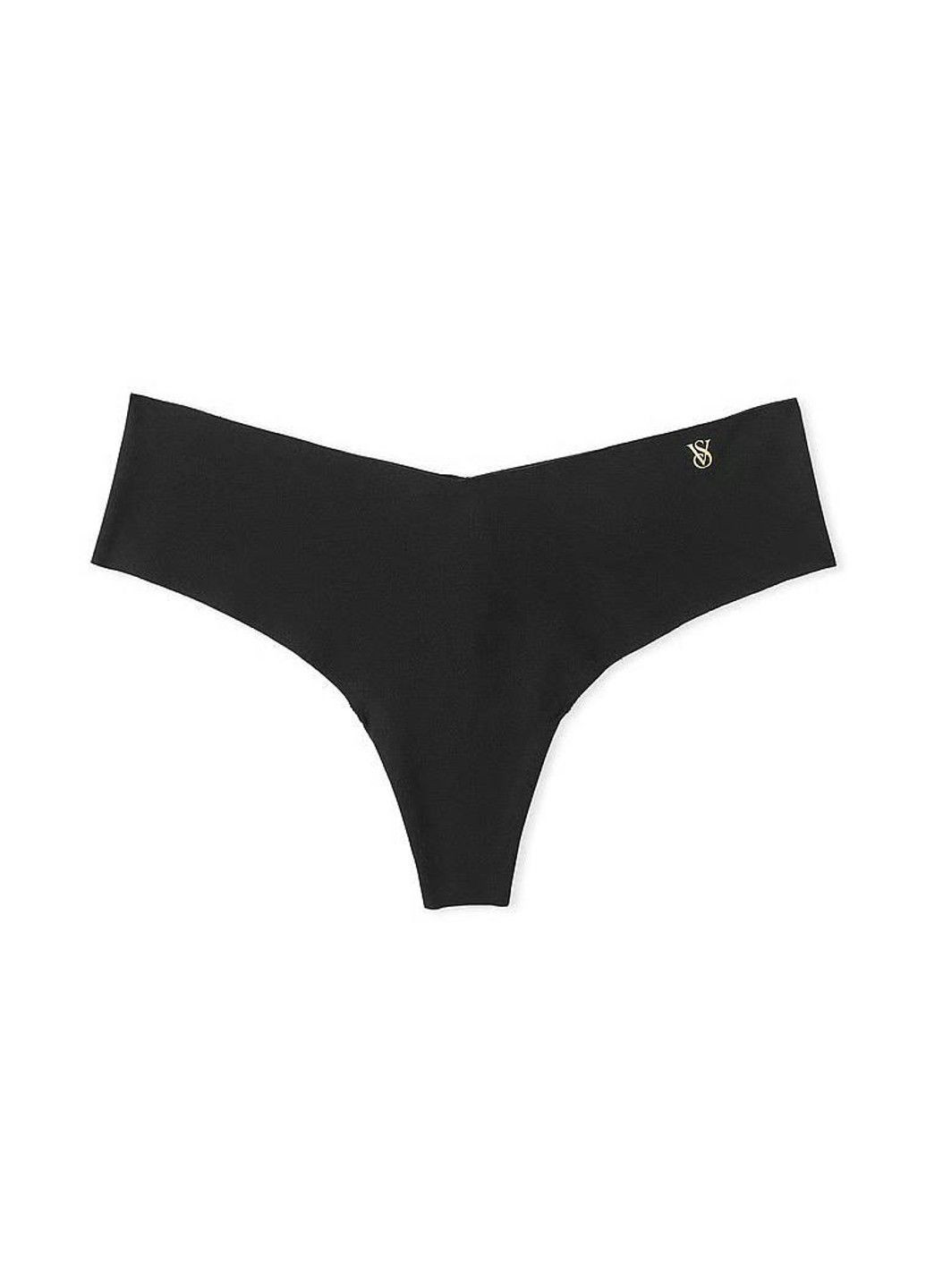 Трусики-стринги женские бесшовные No-Show Thong Panty черные Victoria's Secret (360818768)