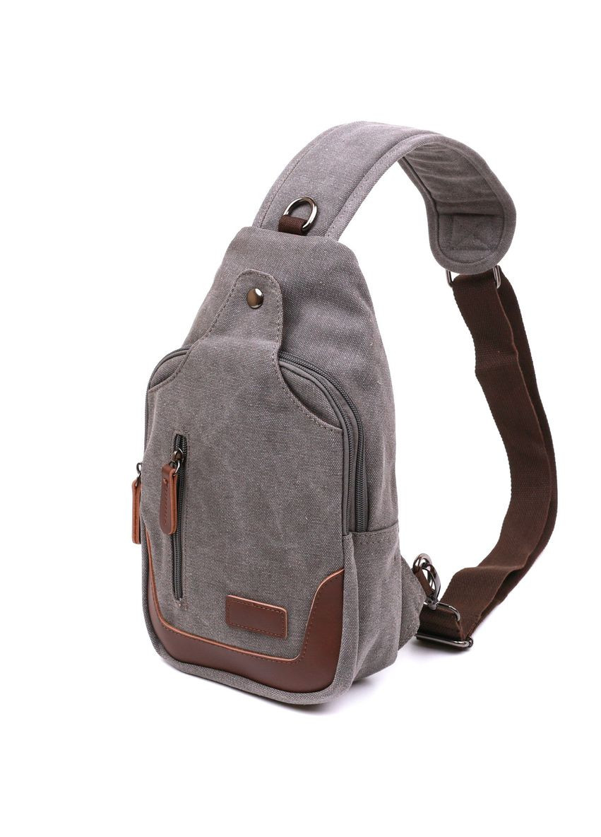 Зручна сумка слінг чоловіча текстильна через плече сіра розмір 20х32х6,5 см 20388 Vintage (362417797)