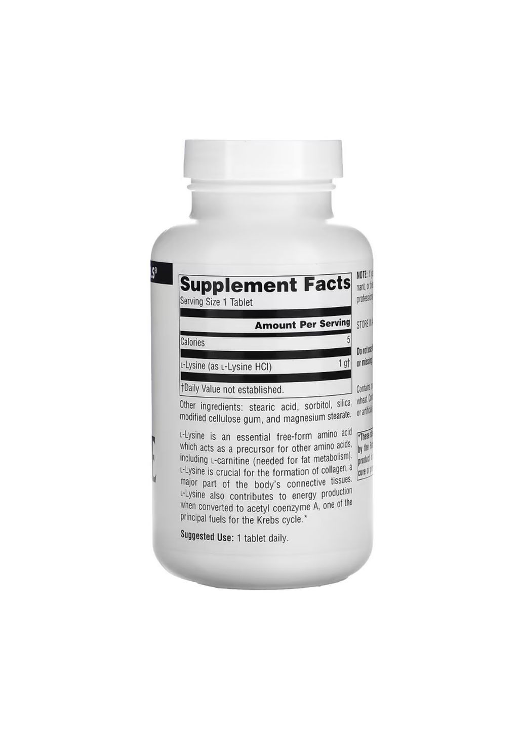 L-Lysine 1000mg 100 табл аминокислота для иммунитета поддержка здоровья и энергии Source Naturals (368977177)