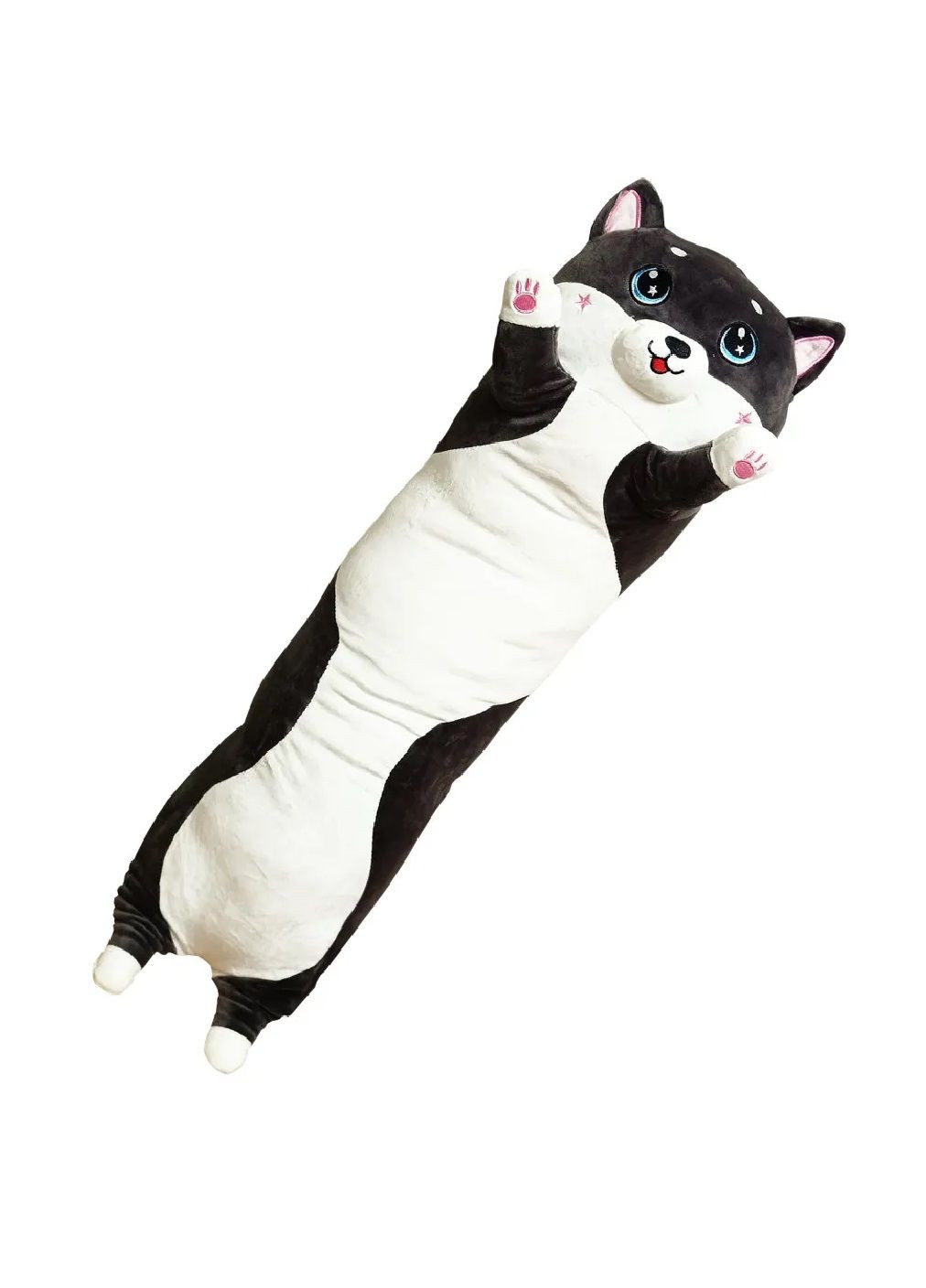 М'яка іграшка обіймашка подушка антистрес довга плюшева кіт батон для дітей дорослих 65 см (476498-Prob) Сірий Unbranded (282970244)