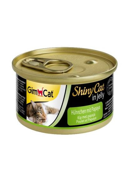 Вологий корм Shiny Cat для кішок курка та папая 70 г (4002064412948) GimCat (279564366)