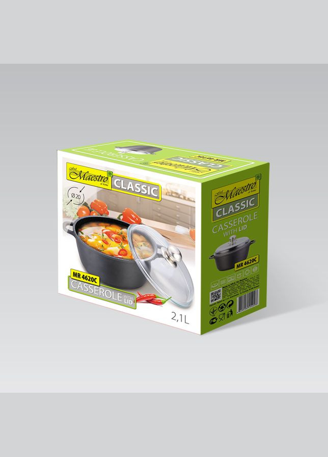 Кастрюля антипригарная 200 мм х 2.1 л MR-4620C (MR-4620C) Maestro (323637350)