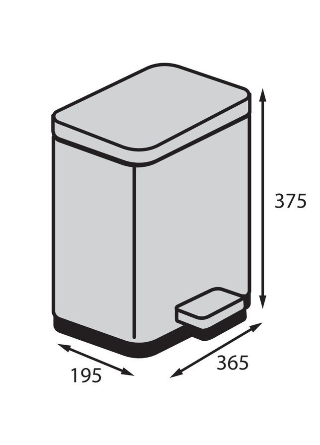 Відро для сміття з плавним закриттям прямокутне TC-010315-02 15 л колір нержавійка (KR5603) KOER (341331719)