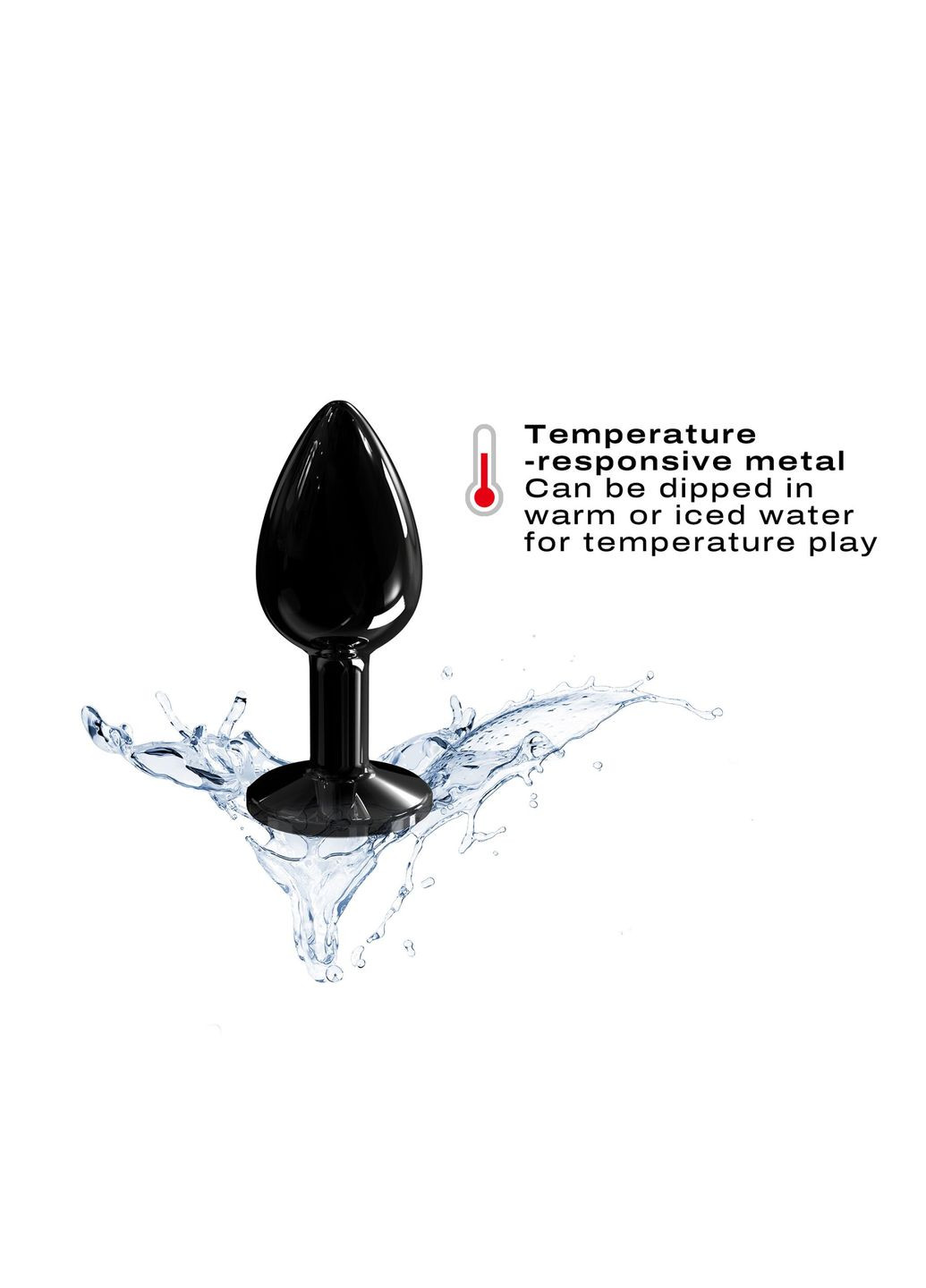 Металева анальна пробка з кристалом Diamond Plug Black S Dorcel (369949224)