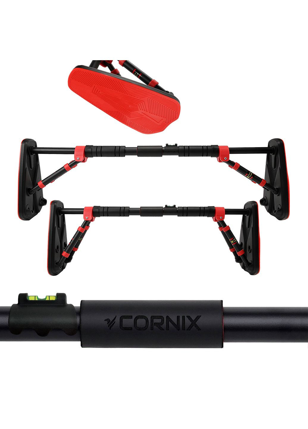 Турник раздвижной Elite+ 65-90 см XR-0293 Black/Red Cornix (304995872)