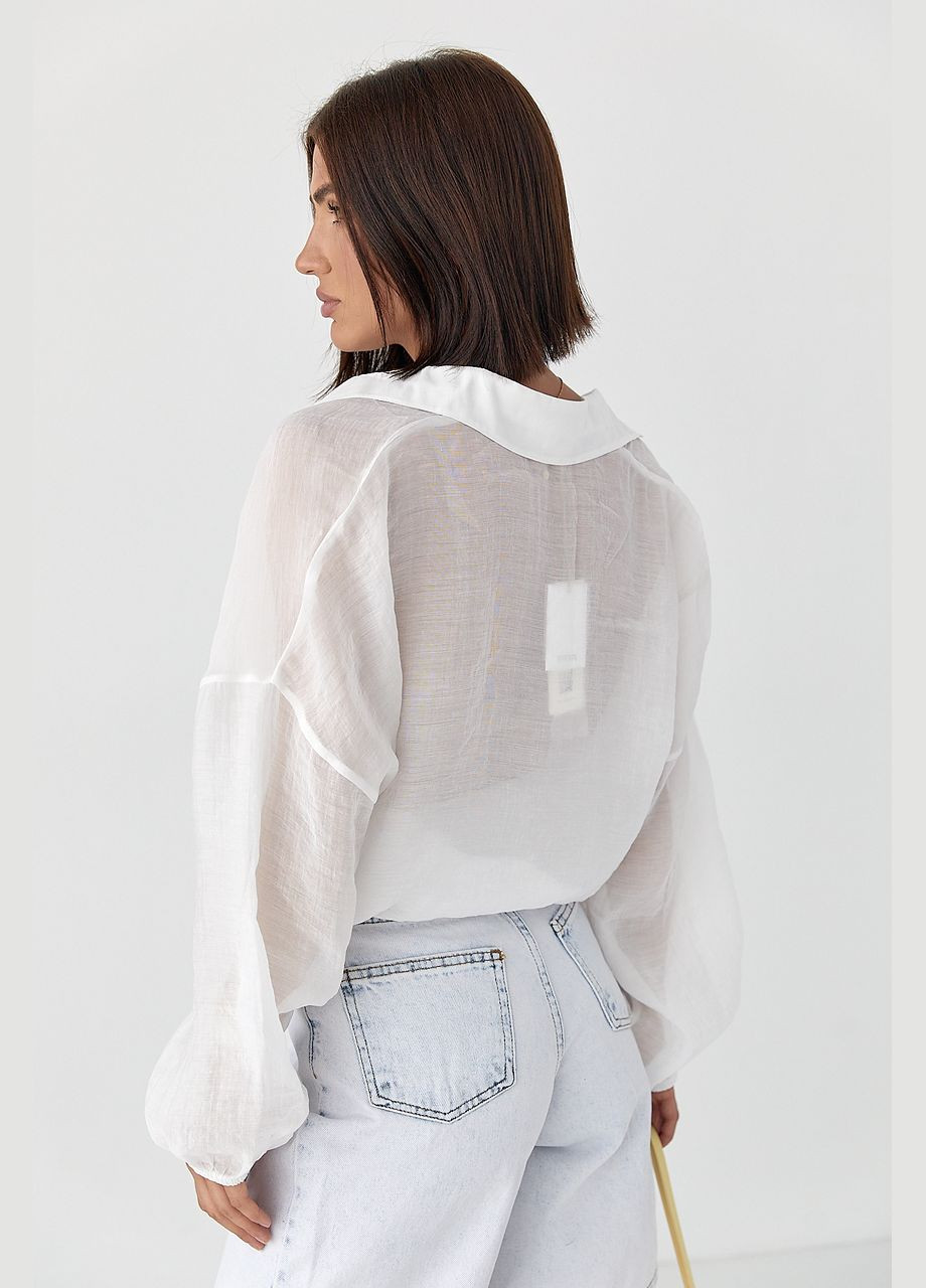 Напівпрозора сорочка з тенселу Lurex (346493796)