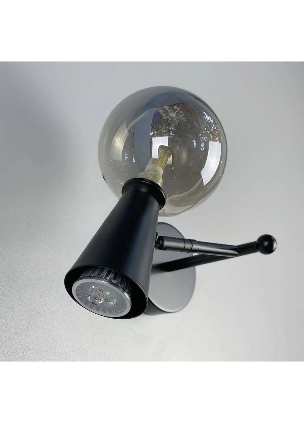 Бра LNF-17456/1+1W BK+BK (1 цоколь G9+1 цоколь GU10) черный с графитовым плафоном Light House (379919012)