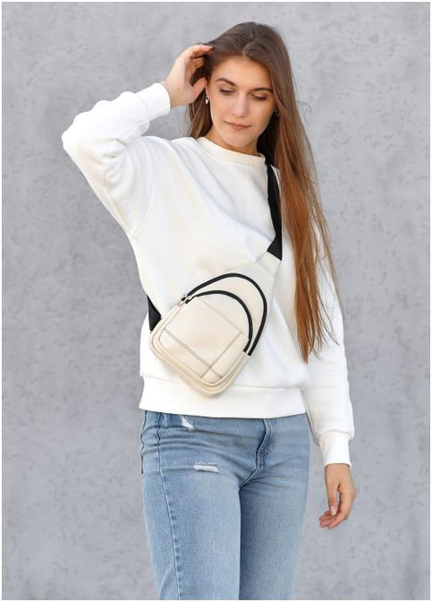 Сумка через плечо женская из экокожи слинг на одну шлейку Brooklyn 29SH Молочный Sambag (302007335)