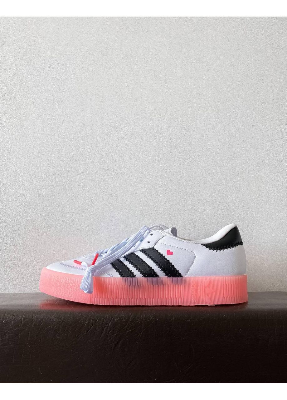 КРОСІВКИ ЖІНОЧІ ADIDAS SAMBA WHITE BLACK PINK АДІДАС САМБА No Brand рожеві демісезони (367170664)