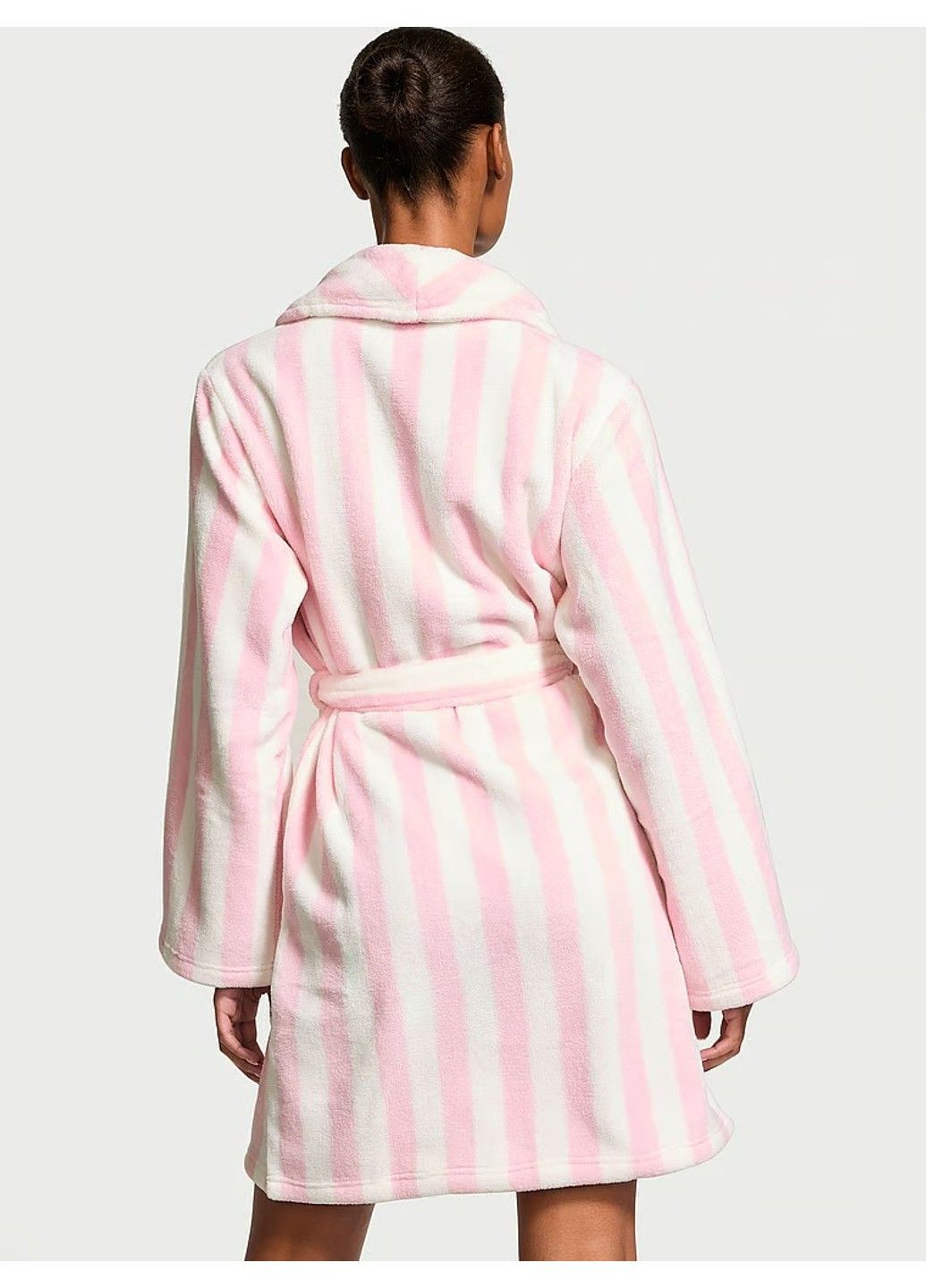 Халат Short Cozy Robe Pink Stripes Logo NEW Victoria's Secret (332796252)
