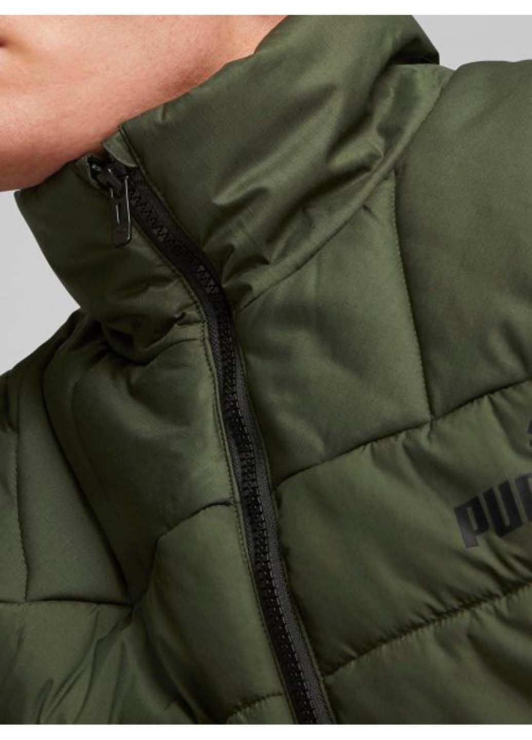 Темно-зеленая демисезонная куртка мужская Puma