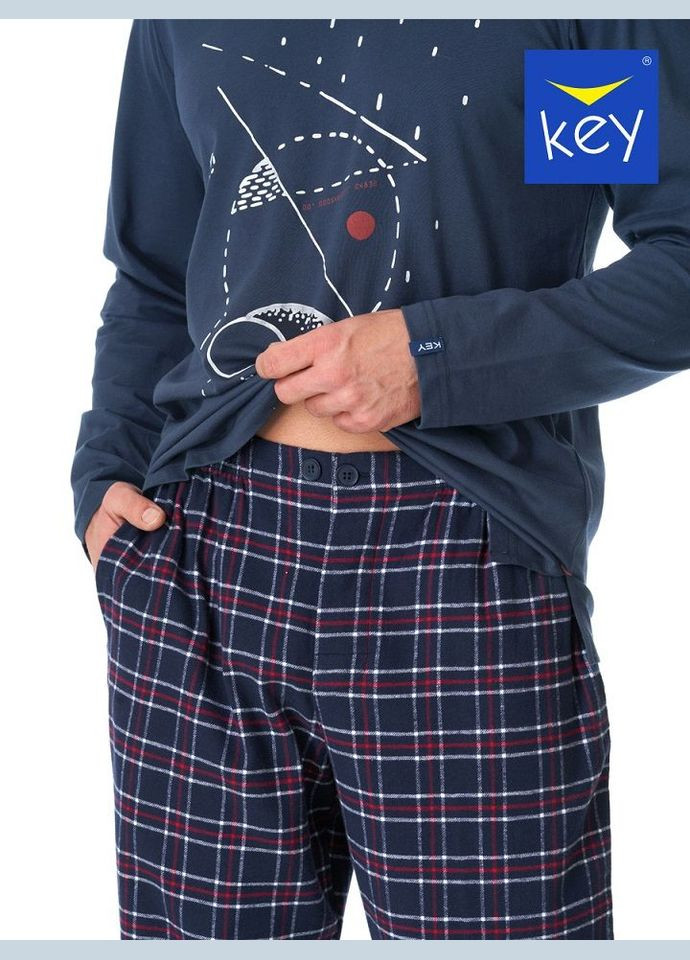 Чоловіча тепла фланелева піжама Key (303106193)