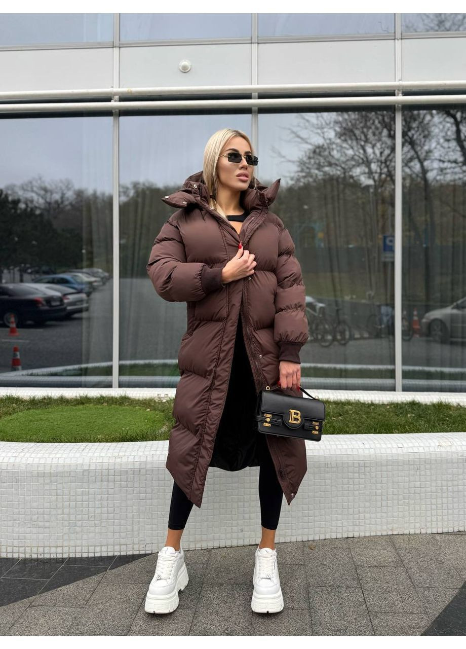 Коричневый демисезонный Пуховик Style Point