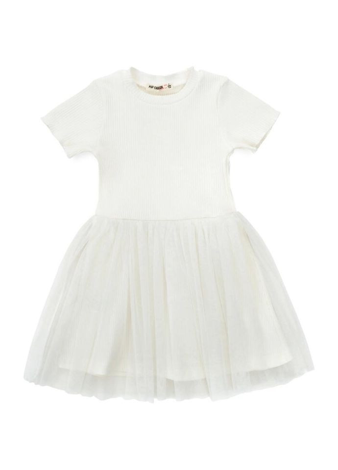 Комбінована сукня з фатиновою спідницею (7467-116g-cream) Pop Fashion (300625057)