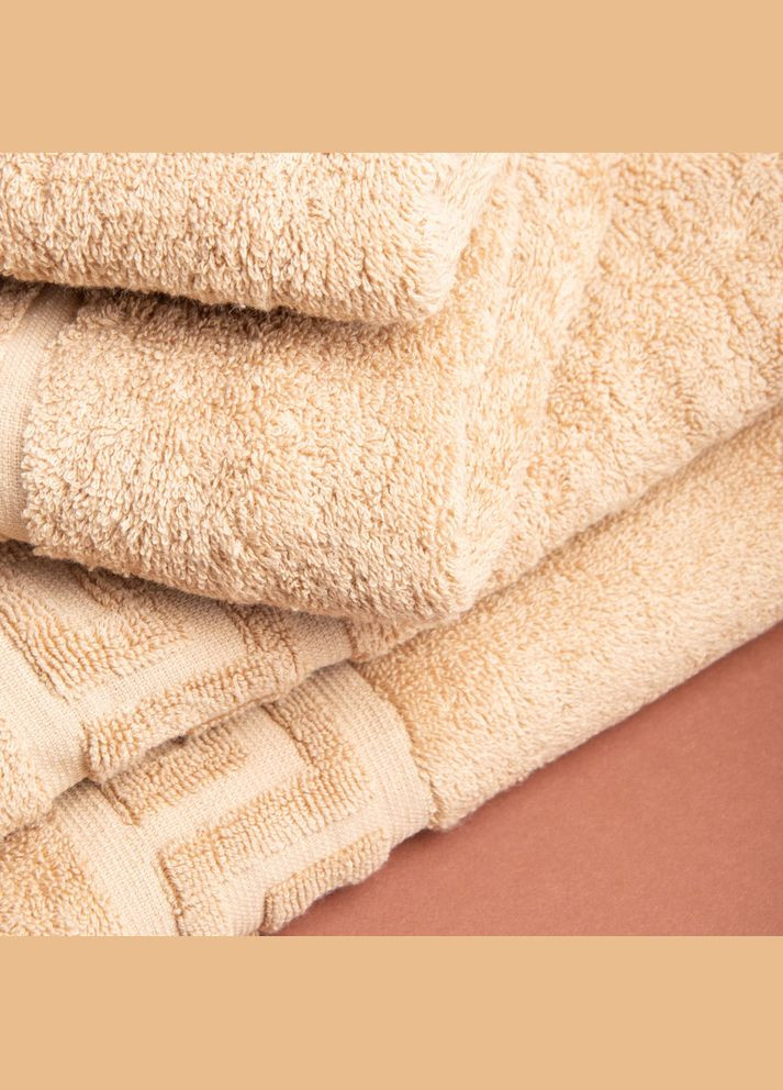 Рушник махровий банний Версаче бавовна 70х140 см 500 г/м2 беж IDEIA бежевий