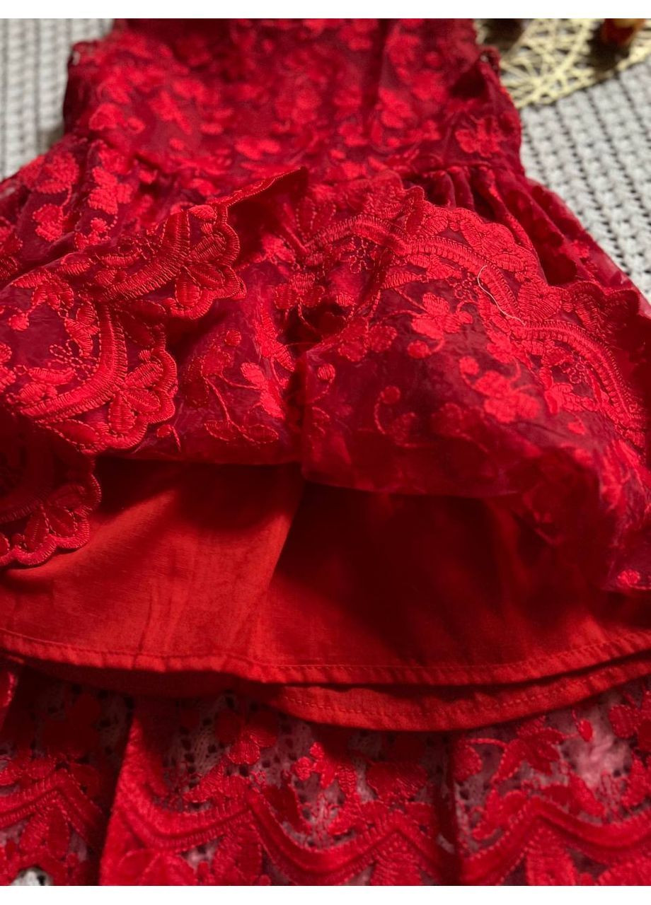 Яскраво-червона розкішна з органзи No Brand (368717826)