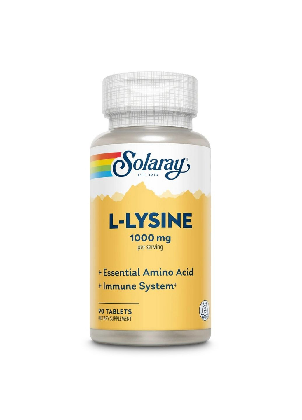 Амінокислота L-Lysine 1000 mg, 90 таблеток Solaray (293481242)