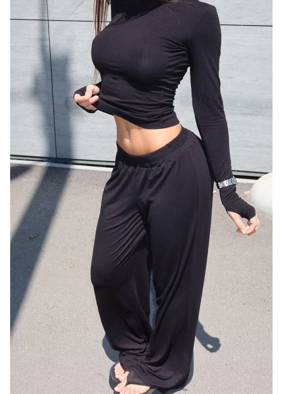 Трендовый женский костюм из натуральной вискозы (лонгслив + штаны) queensleep_7km 1581 (350199198)