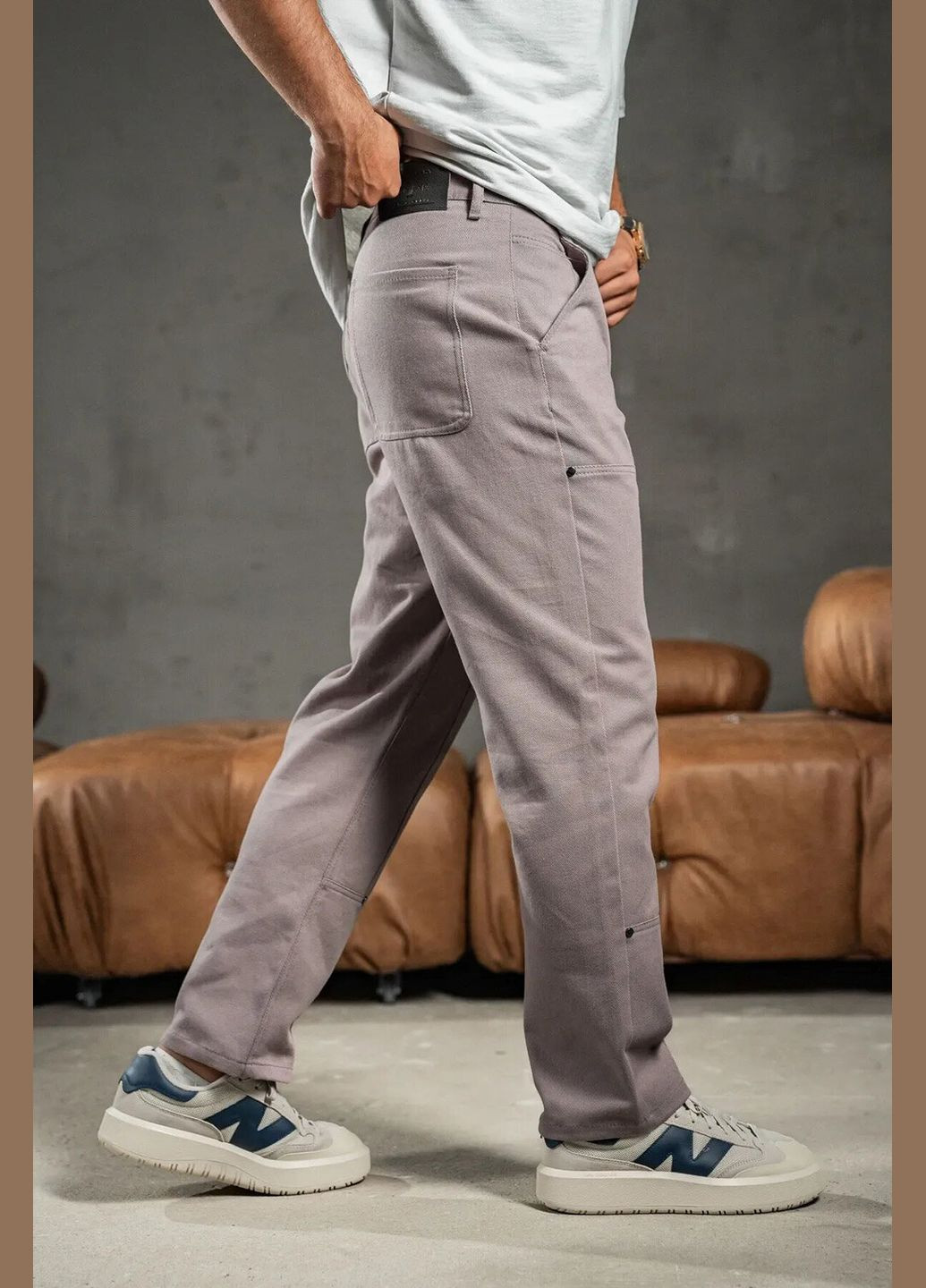 Чоловічі прямі штани з котону Jeans Casual Сірі Teamv (323000550)