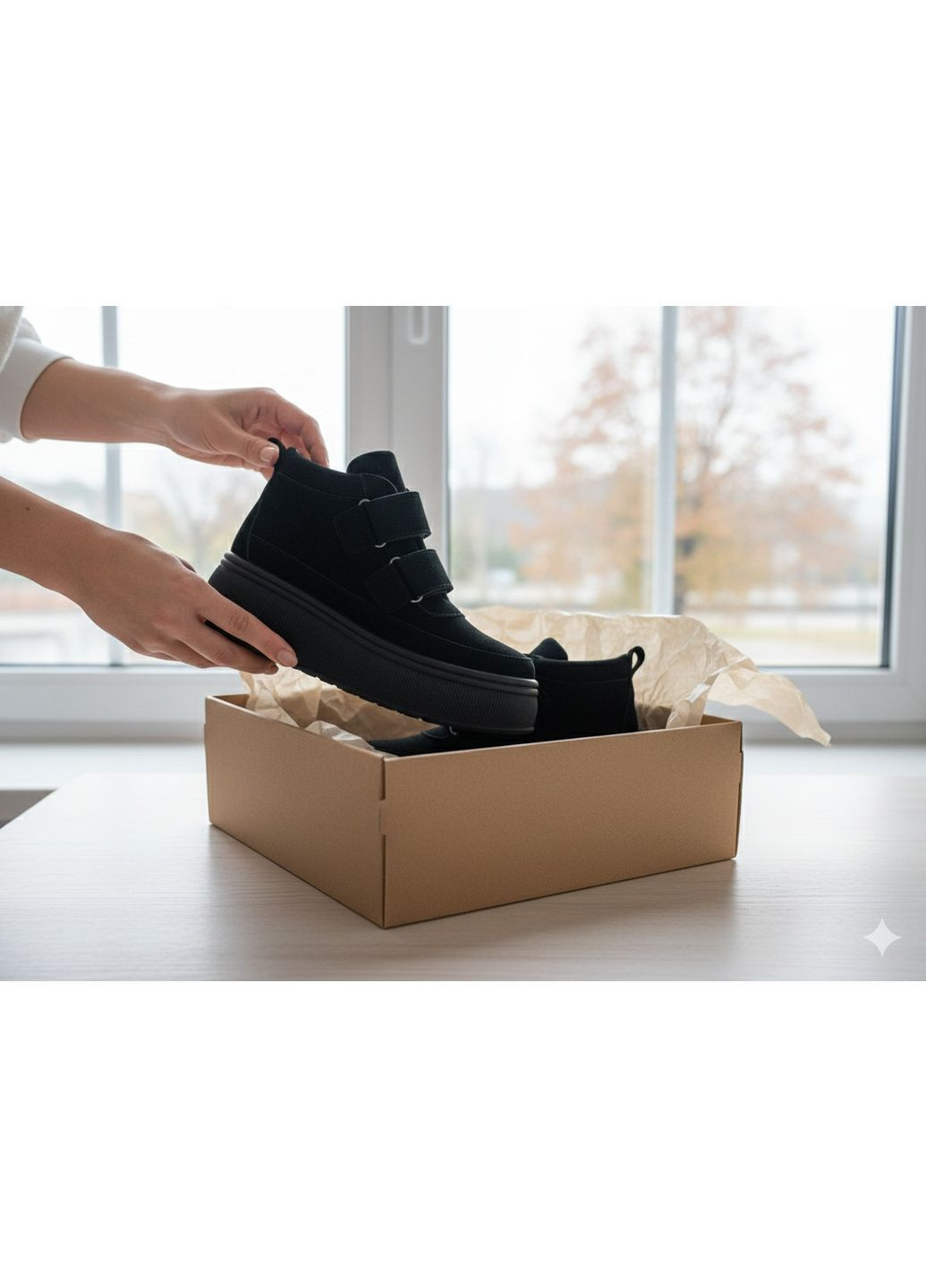 Жіночі демісезонні черевики з натуральної замші на байку, чорні Paradize (370032735)