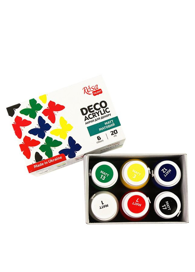 Набор акриловых матовых красок Talent 6 цветов по 20 мл (90747127) Rosa (342121472)