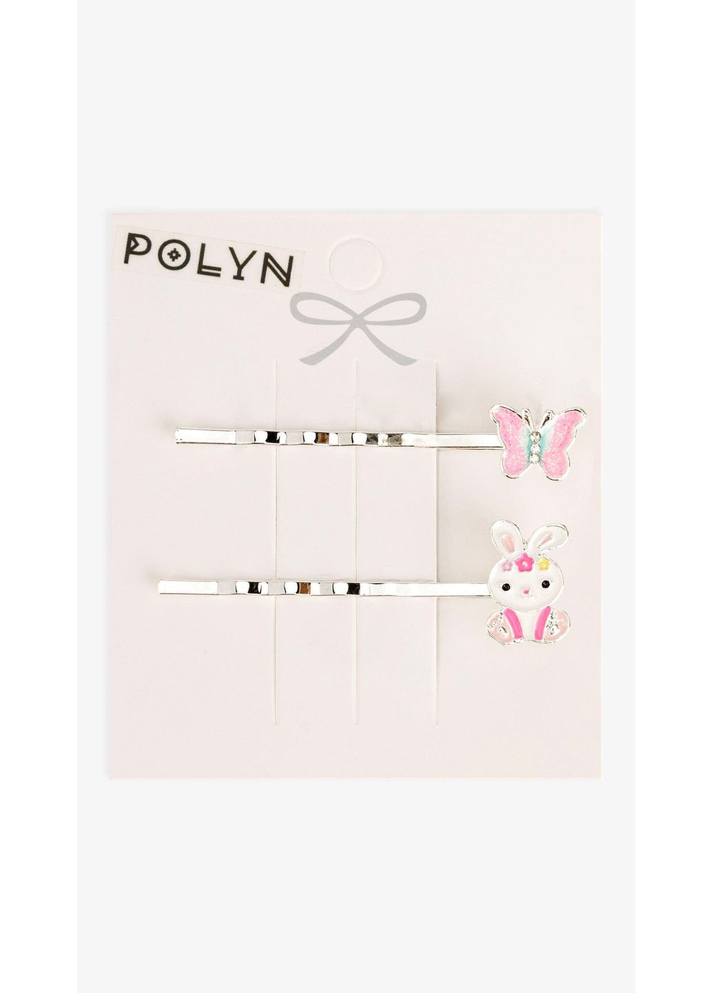 Набор невидимок с украшениями 4300B-11 2 шт Розовый shop (2000999255489) Polyn (362617787)