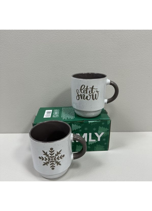 Набор керамических чашек 2 шт 320 мл h-9 см, d-8 см NY Warmly GREY TRSC-BH5019 Limited Edition (366890272)