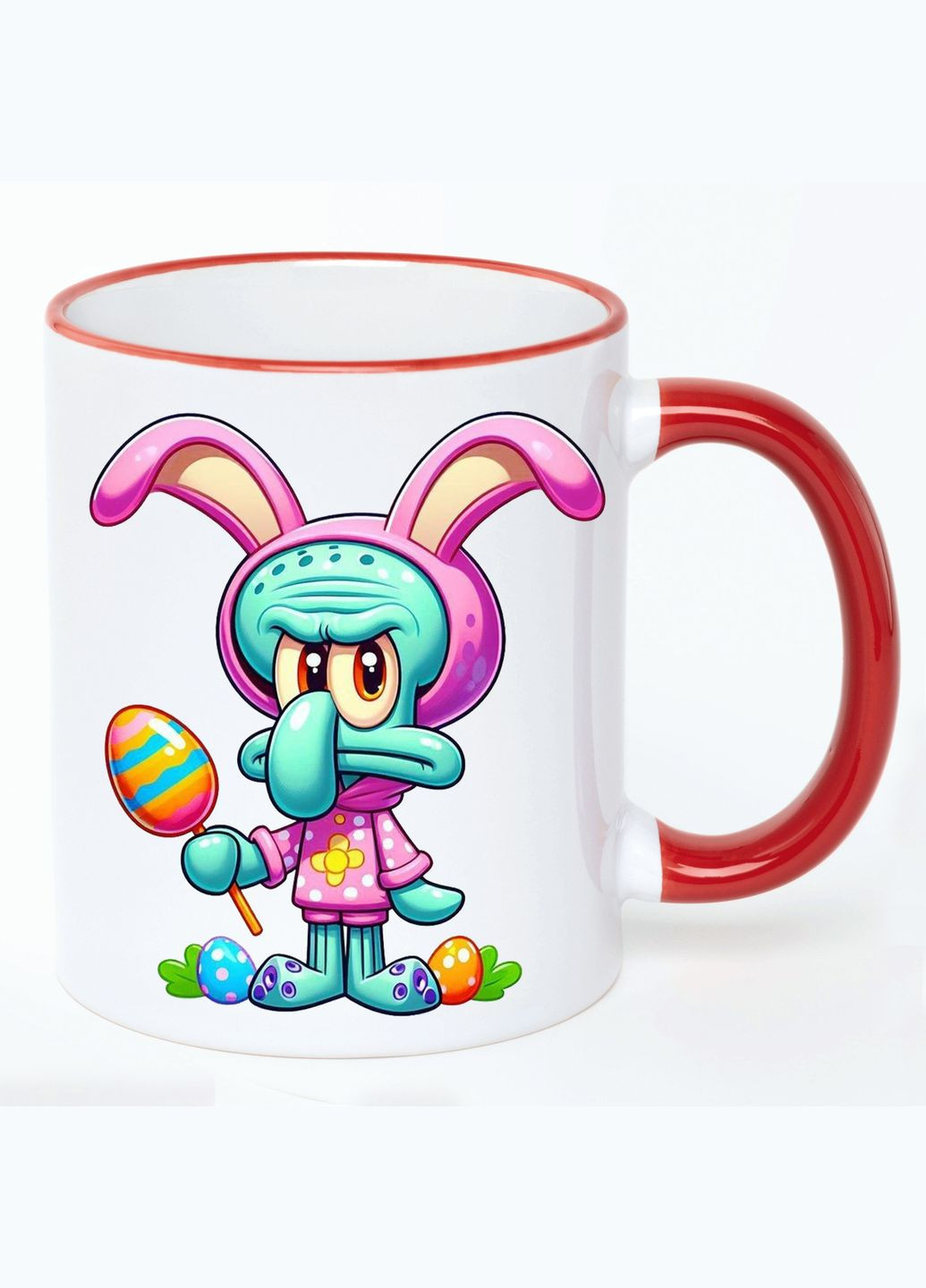 Чашка с детским рисунком (кружка, кружка) #0081 Белая с Красной ручкой 330 мл No Brand (322714749)