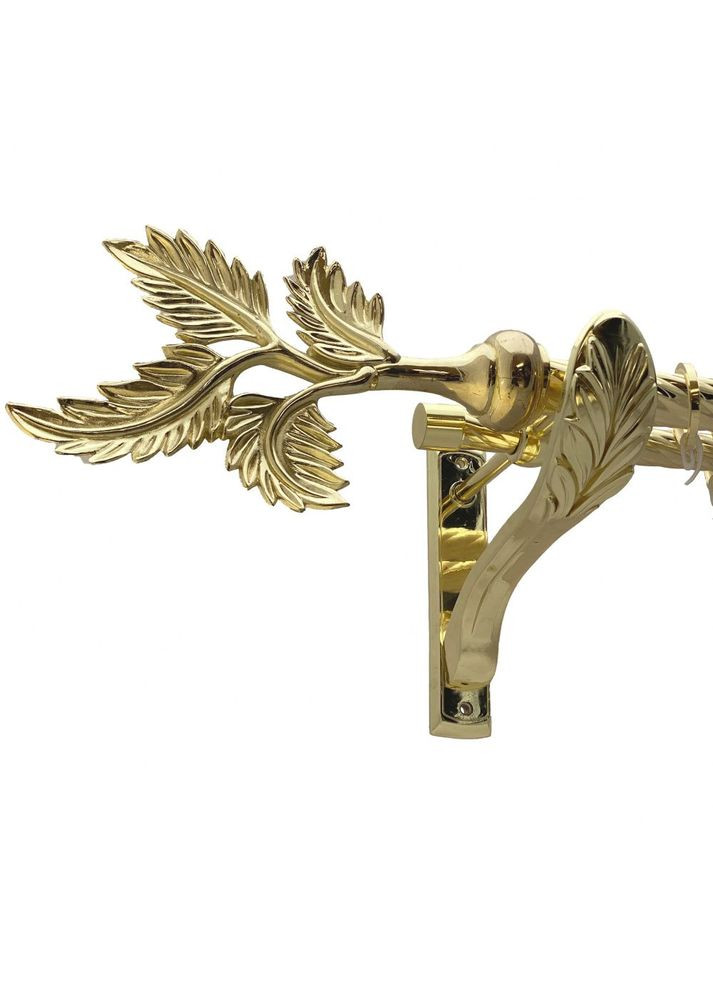 Карниз Папороть металлический двухрядный ретро скрученная труба Золото 25\19 мм 160 см (00-00010983) ORVIT (300278349)