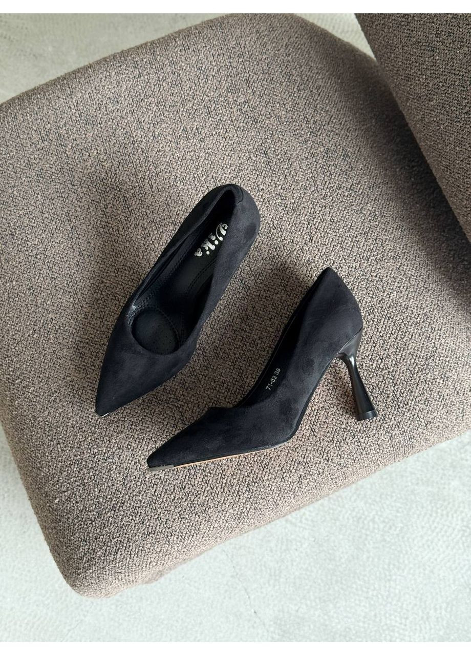 No Brand Комфортные женские туфли черный з искусственная замша, — демисезон (361259384)