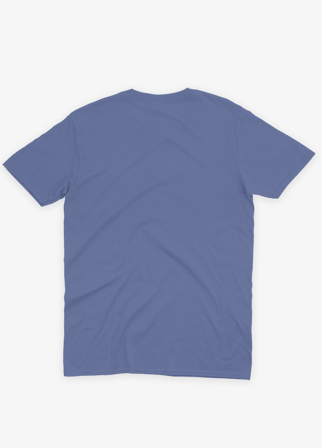 Темно-голубая летняя женская футболка с патриотическим принтом гербтризуб (ts001-5-dmb-005-1-128-f) Modno