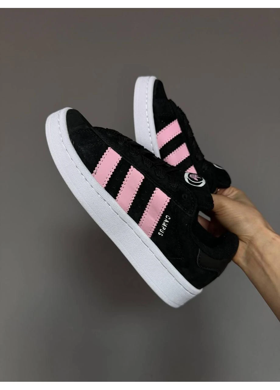 КРОССОВКИ ЖЕНСКИЕ ADIDAS CAMPUS BLACK/PI/ WHITE АДИДАС КАМПУС БЕЛЫЕ No Brand белые демисезоны (391051146)