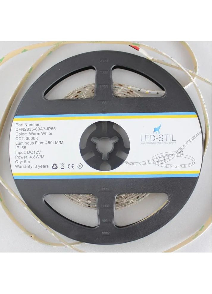 LED стрічка 3000K, 4,8 W, 2835, 60 шт, IP65, 12V Led-Stil (371777741)