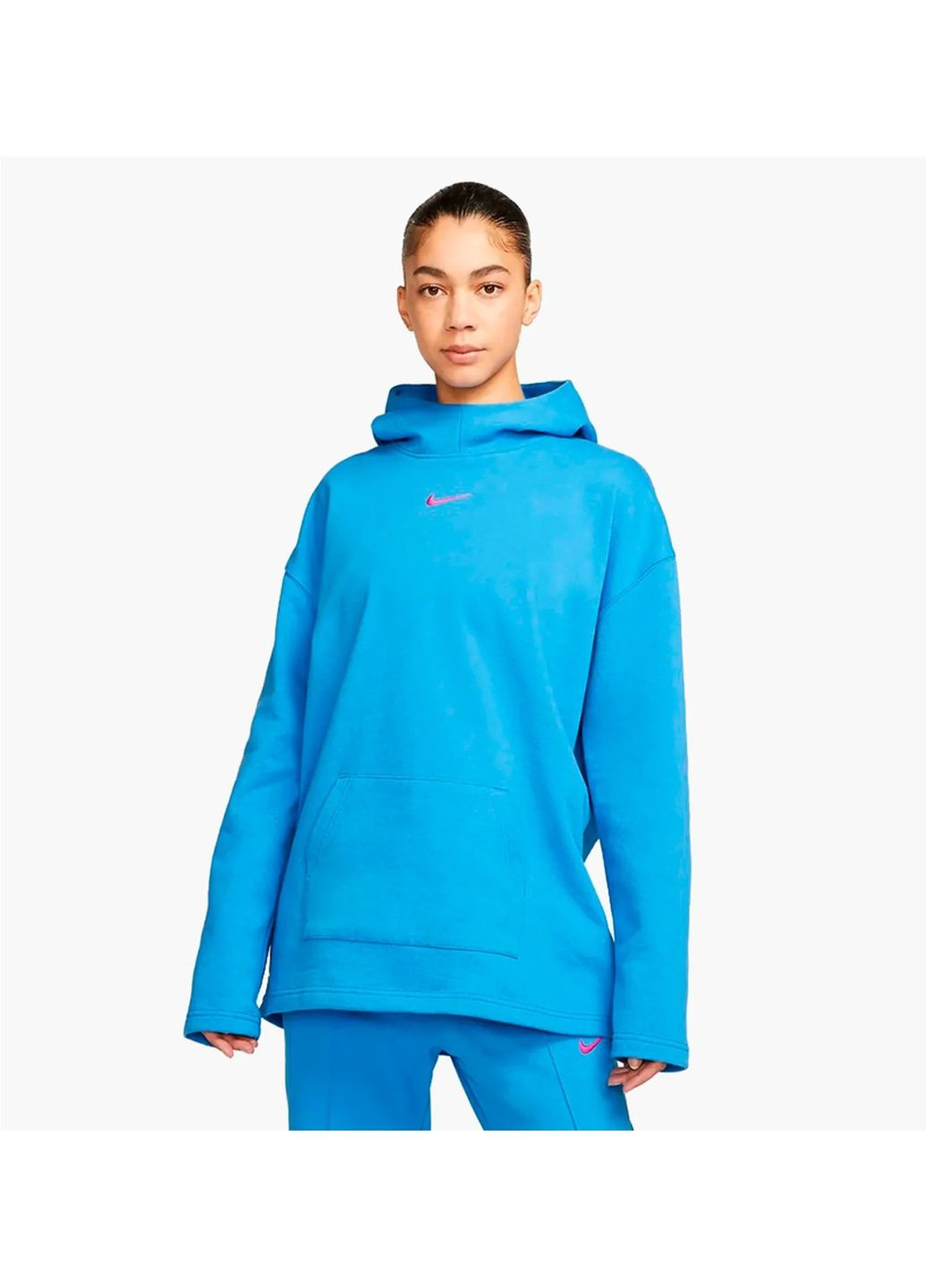 Худі унісекс Sportswear Oversized Fleece Funnel-Neck Light Blue Nike (364662324)