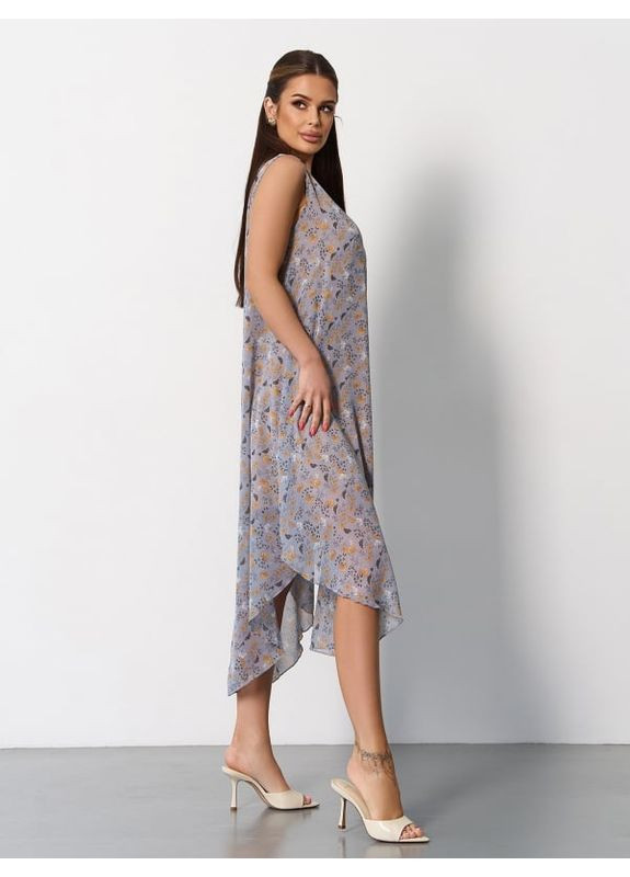 Серое платье 15164 серое ISSA PLUS однотонное